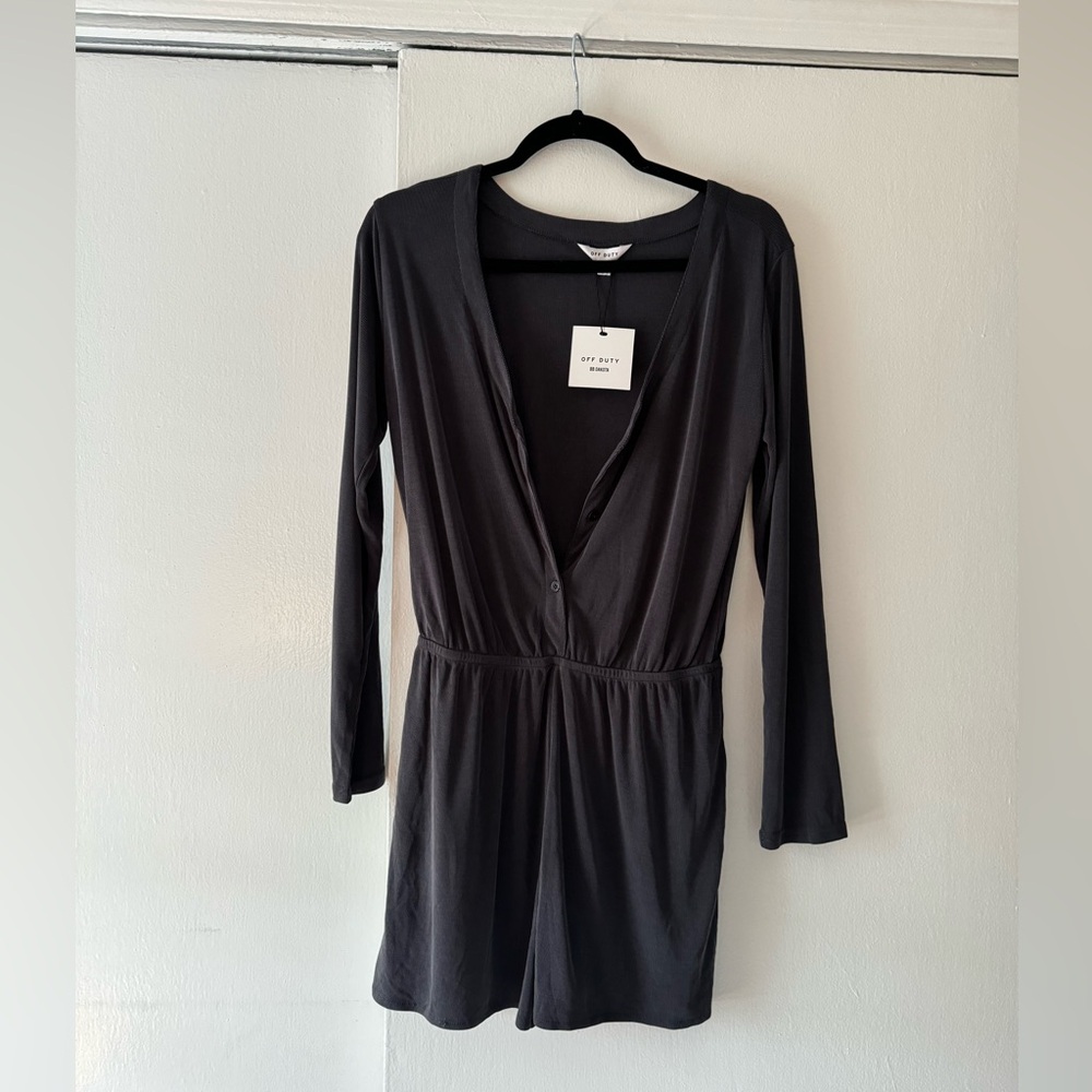 Gray Off Duty long sleeve romper